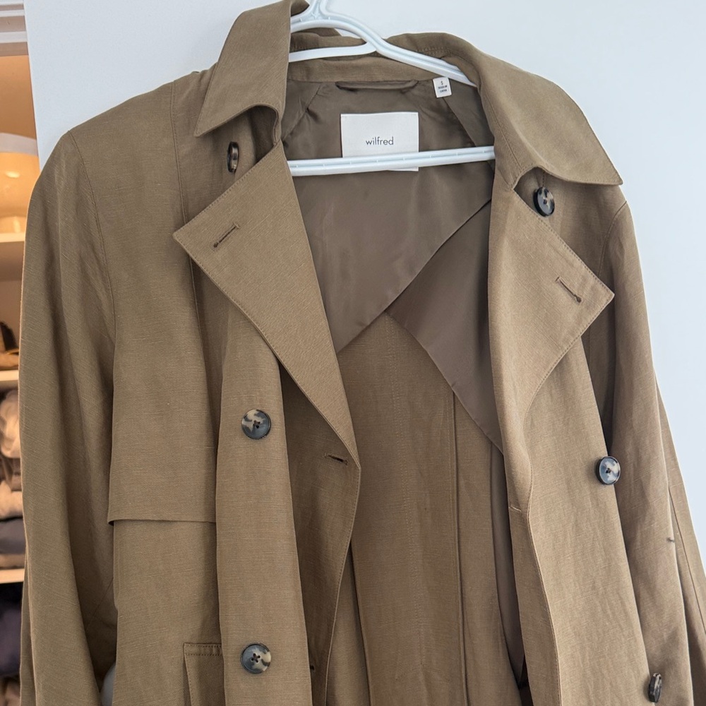Olive Green Wilfred Phase Trench Coat - Picture 3 of 4